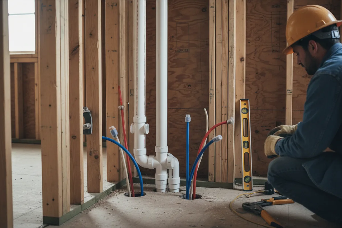Drain and supply rough-in during Drain Cleaning in Jacobsburg